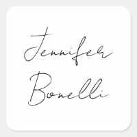 Calligraphy Elegant Black White Plain Simple Name
