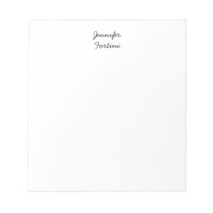 Calligraphy Elegant Black & White Plain Simple Notepad