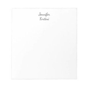 Calligraphy Elegant Black & White Plain Simple Notepad