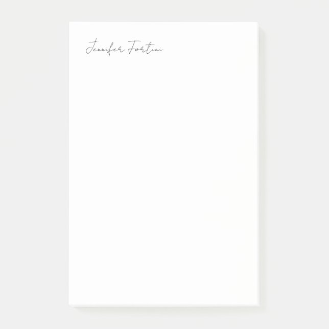 Calligraphy Elegant Black & White Plain Simple Post-it Notes (Front)