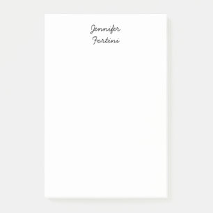 Calligraphy Elegant Black & White Plain Simple Post-it Notes