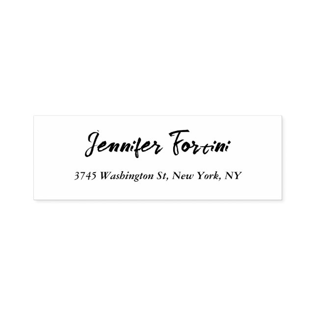 Calligraphy Elegant Black & White Plain Simple Self-inking Stamp (Design)
