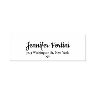 Calligraphy Elegant Black & White Plain Simple Self-inking Stamp