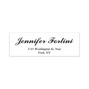 Calligraphy Elegant Black & White Plain Simple Self-inking Stamp