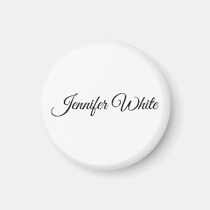 Calligraphy Elegant Black & White Retro Magnet