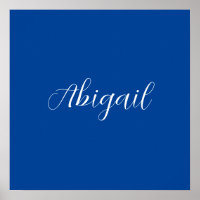 Calligraphy Elegant Blue White Plain Simple Name