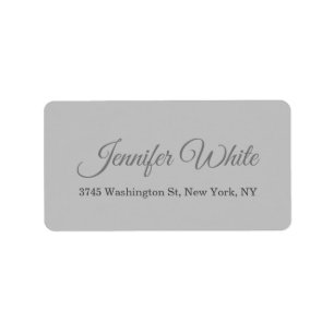 Calligraphy Elegant Bold Retro Grey Label