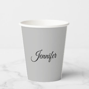 Calligraphy Elegant Bold Retro Grey Paper Cups