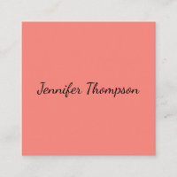 Calligraphy Elegant Coral Pink Plain Simple Name