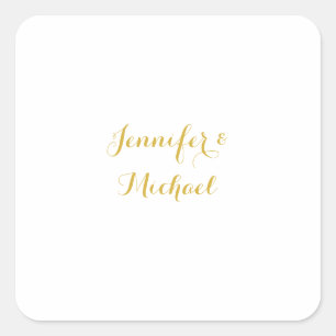 Calligraphy Elegant Custom Editable Name Square Sticker
