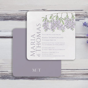 Calligraphy Elegant Floral Lilac Watercolor Invitation