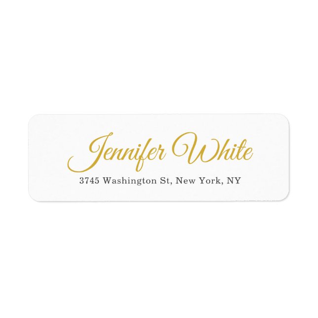 Calligraphy Elegant Gold & White Bold Retro Name (Front)