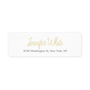 Calligraphy Elegant Gold & White Bold Retro Name