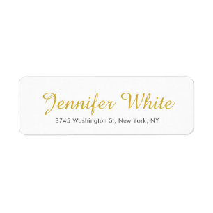 Calligraphy Elegant Gold & White Bold Retro Name