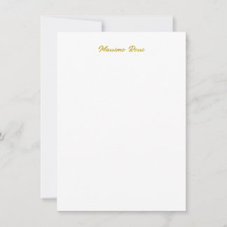 Calligraphy Elegant Gold White Plain Simple Name Card