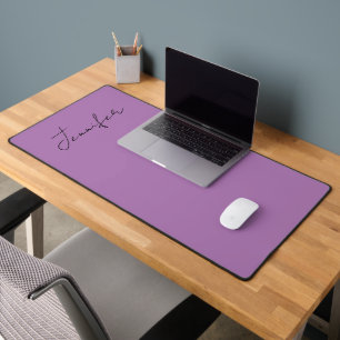Calligraphy Elegant Lavender Plain Simple Name Desk Mat