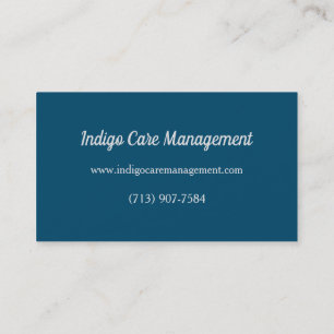 Calligraphy Elegant Ocean Blue Business Card
