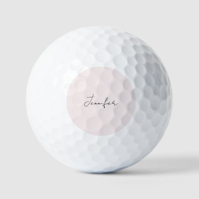 Calligraphy Elegant Pastel Colour Plain Simple Nam Golf Balls (Front)