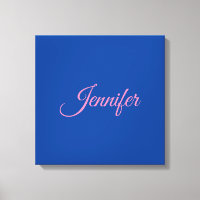 Calligraphy Elegant Pink Blue Custom Name