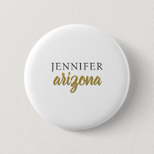 Calligraphy Elegant Plain Add Own Name 6 Cm Round Badge