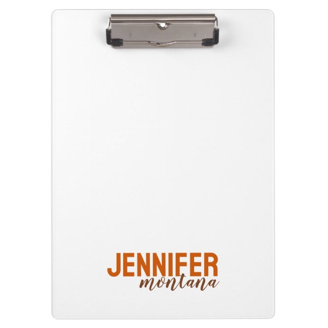 Calligraphy Elegant Plain Add Own Name Clipboard (Front)