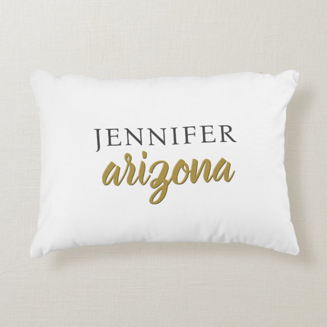 Calligraphy Elegant Plain Add Own Name Decorative Cushion (Front)