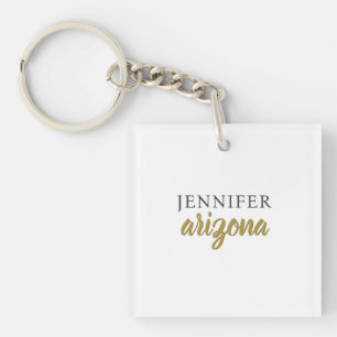 Calligraphy Elegant Plain Add Own Name Key Ring