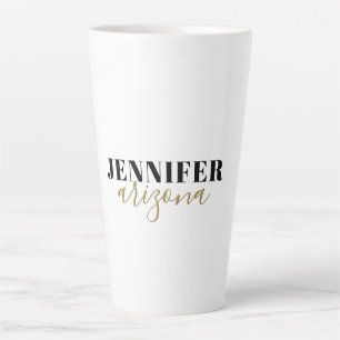 Calligraphy Elegant Plain Add Own Name Latte Mug