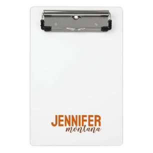 Calligraphy Elegant Plain Add Own Name Mini Clipboard