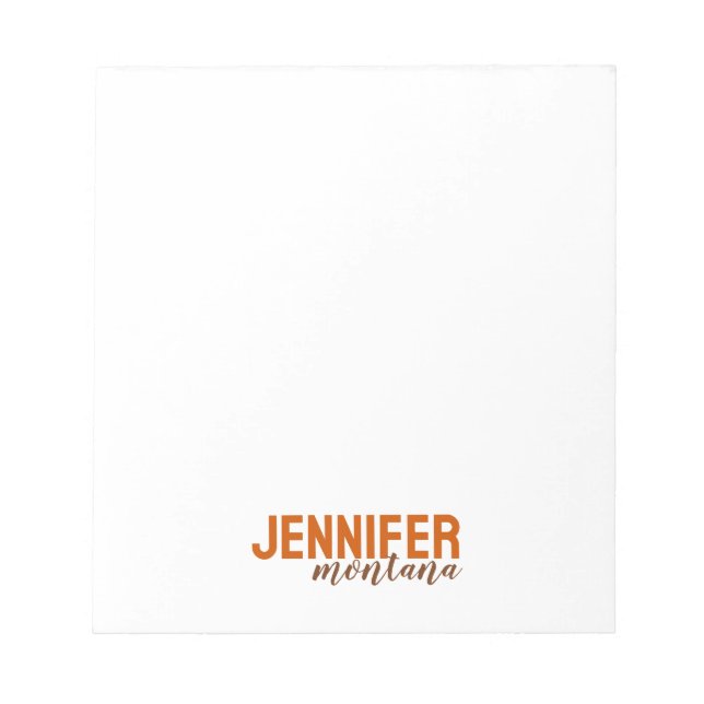 Calligraphy Elegant Plain Add Own Name Notepad (Front)