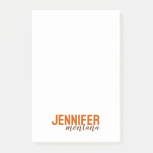 Calligraphy Elegant Plain Add Own Name Post-it Notes