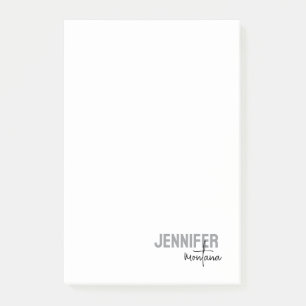 Calligraphy Elegant Plain Add Own Name Post-it Notes