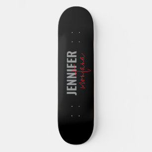 Calligraphy Elegant Plain Add Own Name Skateboard