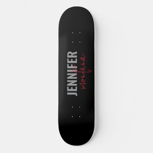 Calligraphy Elegant Plain Add Own Name Skateboard (Front)