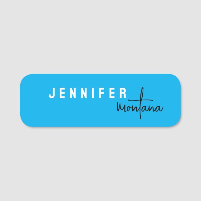 Calligraphy Elegant Plain Add Own Name Tag (Front)
