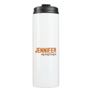 Calligraphy Elegant Plain Add Own Name Thermal Tumbler