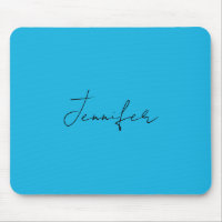 Calligraphy Elegant Plain Simple Name Blue