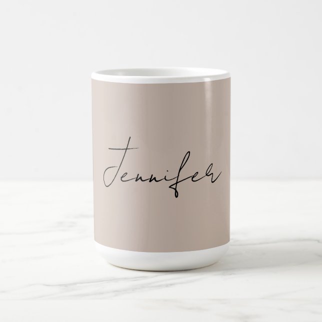 Calligraphy Elegant Plain Simple Name Coffee Mug (Center)