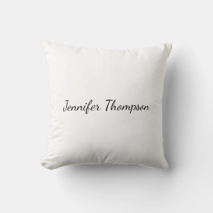 Calligraphy Elegant Plain Simple Name Cushion