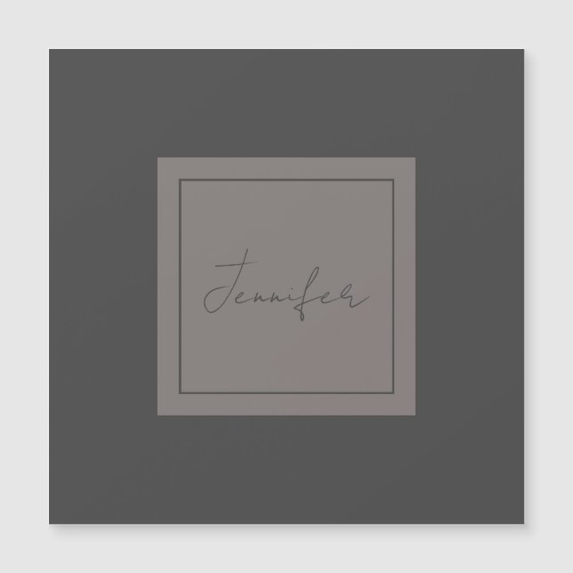 Calligraphy Elegant Plain Simple Name Grey (Front)