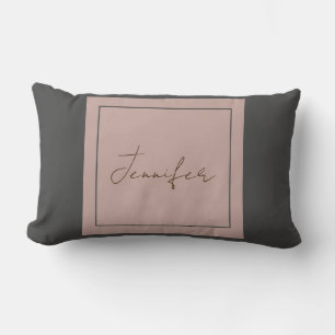 Calligraphy Elegant Plain Simple Name Lumbar Cushion