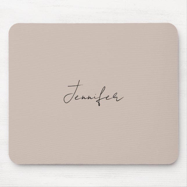 Calligraphy Elegant Plain Simple Name Mouse Mat (Front)