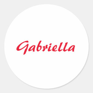 Calligraphy Elegant Red White Plain Simple Name Classic Round Sticker