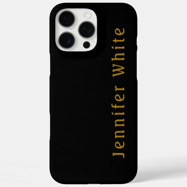Calligraphy Elegant Retro Gold & Black Name Case-Mate iPhone Case (Back)