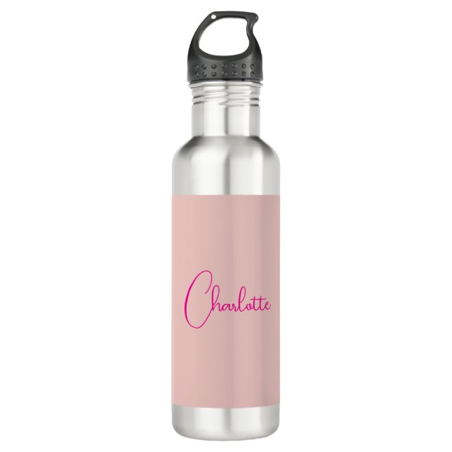 Calligraphy Elegant Rose Gold Plain Simple Name 710 Ml Water Bottle (Front)