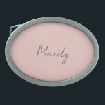 Calligraphy Elegant Rose Gold Plain Simple Name Belt Buckle<br><div class="desc">Looking for a beautiful calligraphy with an aesthetic handwriting? This simple,  eye-catching design is for you. This product immediately impresses those who see it. The fine and tasteful design will immediately reflect the quality of your relationship and family.</div>