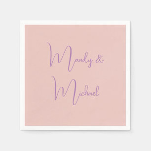Calligraphy Elegant Rose Gold Plain Simple Name Napkin