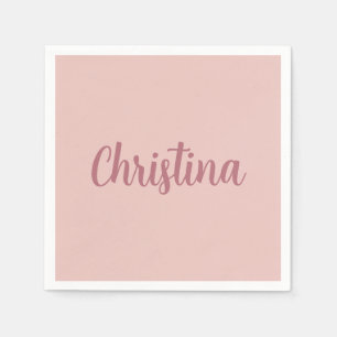 Calligraphy Elegant Rose Gold Plain Simple Name Napkin