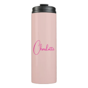 Calligraphy Elegant Rose Gold Plain Simple Name Thermal Tumbler