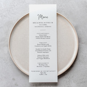 Calligraphy Elegant Script Dinner Menu